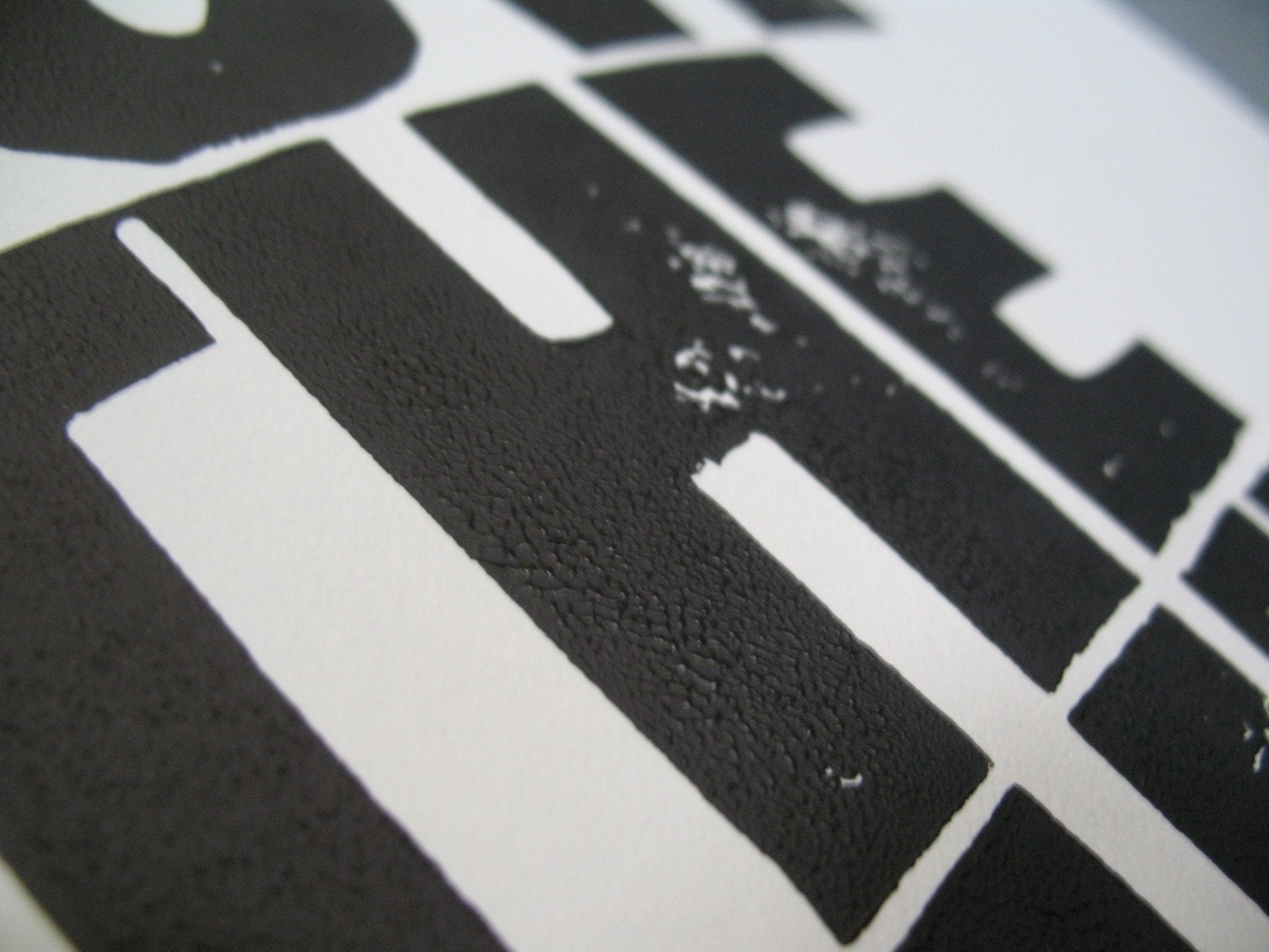 POSTER - I love the sh-t... BLACK block print 10x18 letterpress