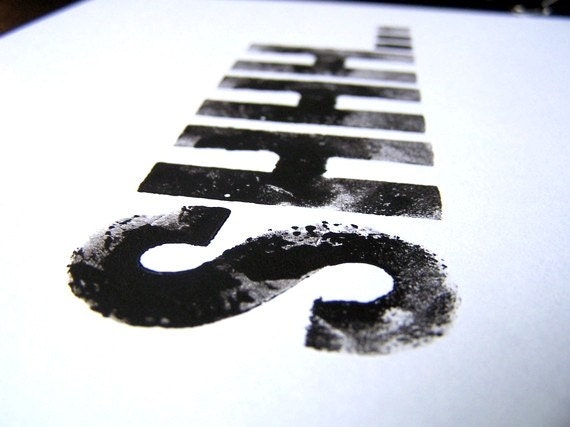 PRINT - Shhh BLACK 8x10 librarian letterpress typography poster