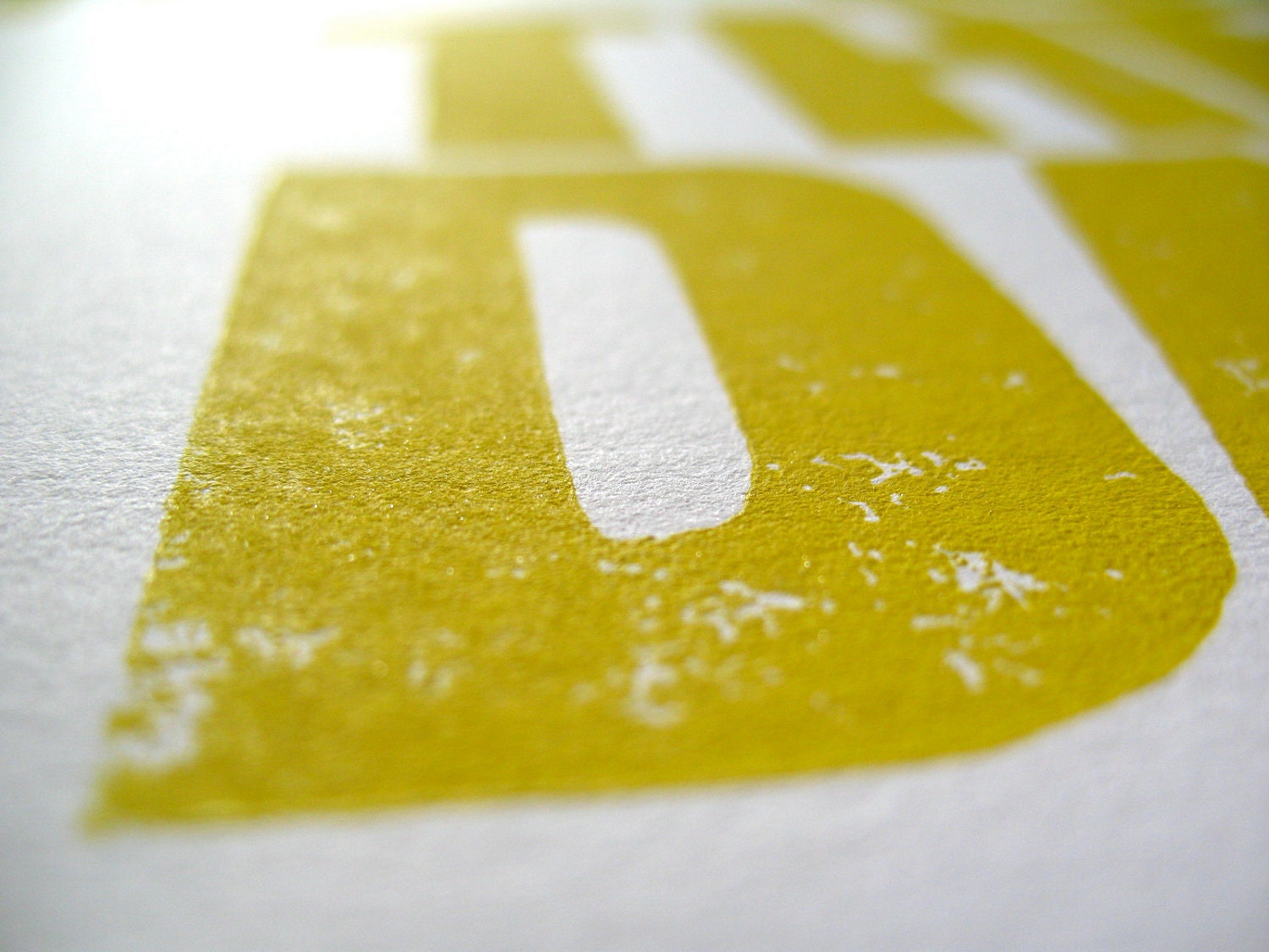 PRINT - Today is the day YELLOW block print linocut 8x10 motivational poster