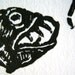 LINOCUT PRINT - Viperfish BLACK letterpress poster 8x10
