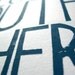 LINOCUT PRINT - The closed mouth BLUE letterpress typography poster 8x10