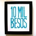 PRINT - 10 mil besos TURQUOISE valentine block print 8x10