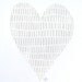 LINOCUT PRINT - light light silver valentine heart 8x10
