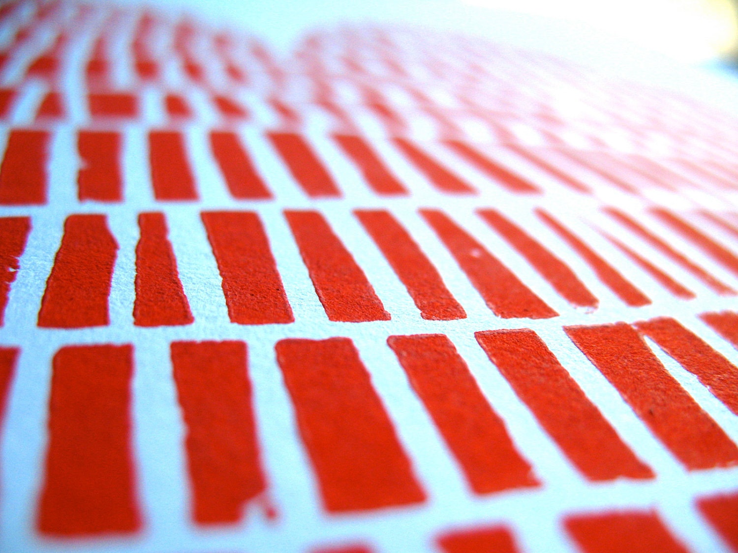 LINOCUT PRINT - red valentine heart 8x10 letterpress print