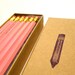 PENCILS (6) light pink - shut the fxck up - GRAPHITE HEX pencils w/ hand-stamped kraft pencil box