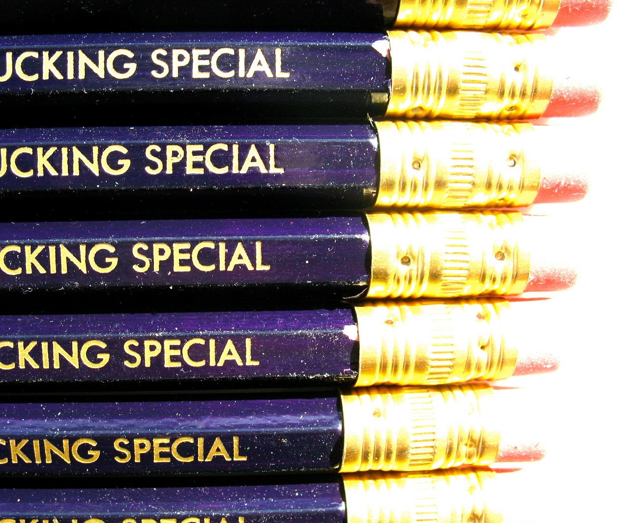 PENCILS (6) dark purple - you're so fxcking special radiohead hex pencils w/ kraft pencil box