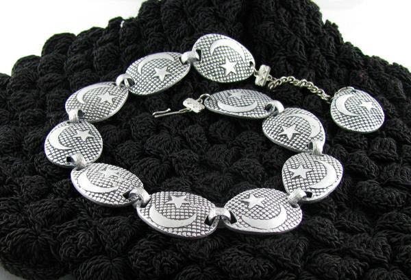 40s aluminum moon star link hard to find necklace