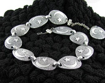 40s aluminum moon star link hard to find necklace
