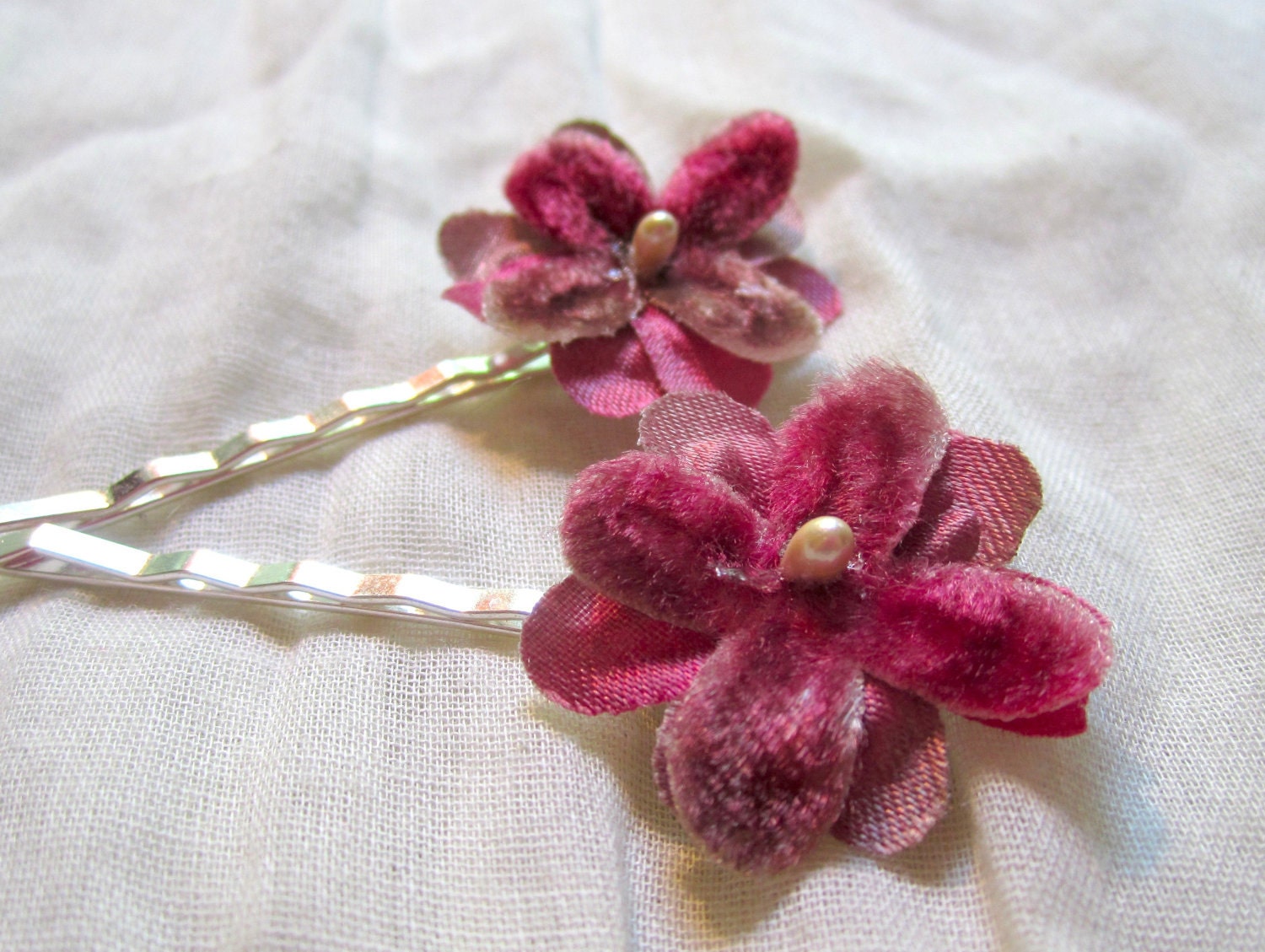 Chocolate Raspberry Bobby Pin Set