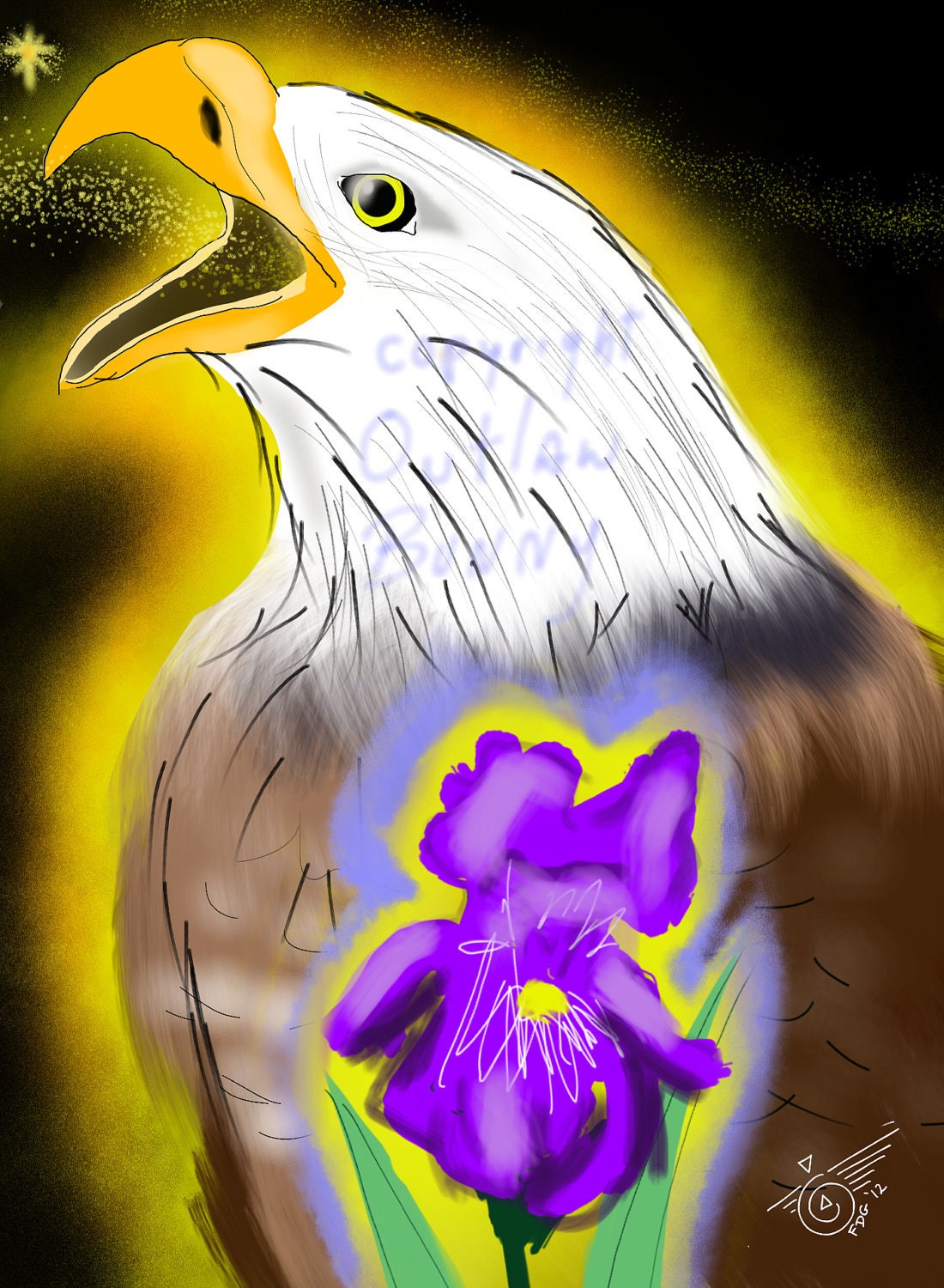 Eagle and Iris in Great Darkness Limited First Edition Print