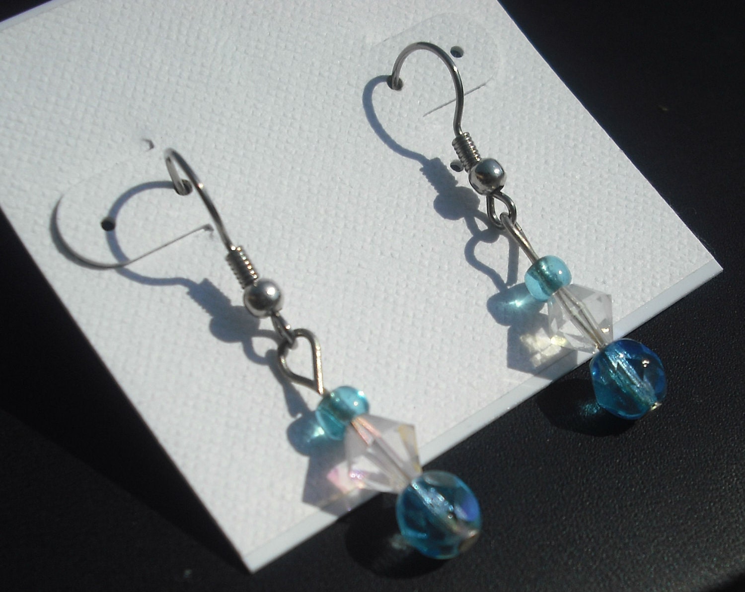Dangling Blue Crystal Earrings