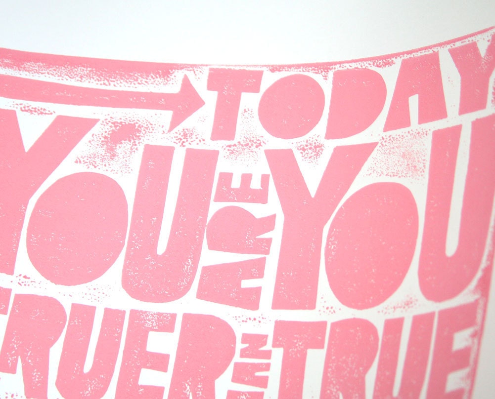 Baby Nursery  Inspired Typography Poster Today you are you Quote Etsy letterpress Print