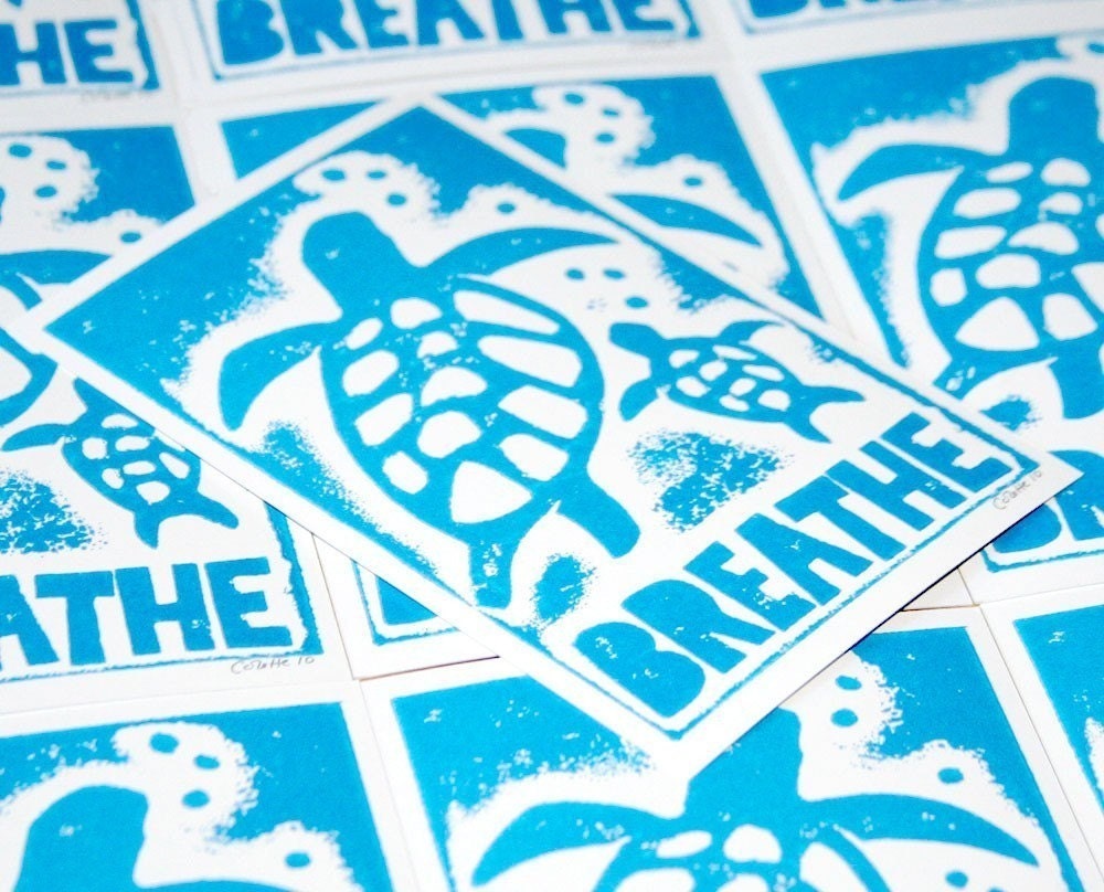 Sea Turtle 6 Postcards BREATHE Sale 6 cards