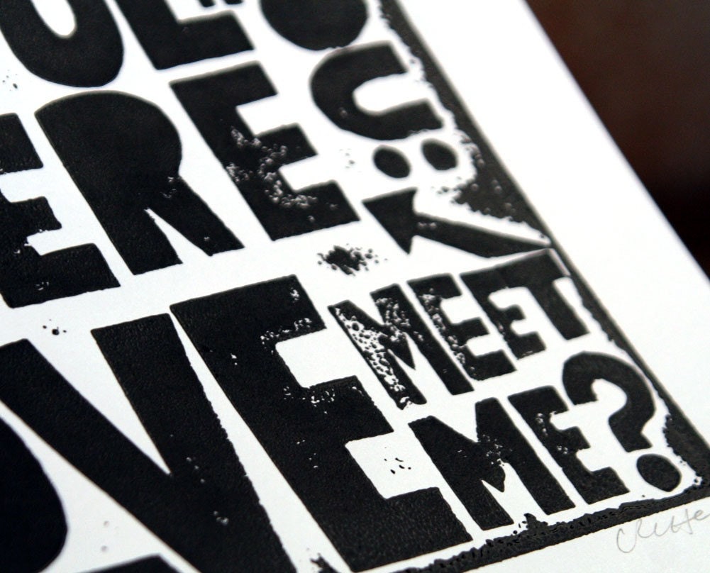 LOVE PRINT Inspirational Art Letterpress Wedding Anniversary Engagement
