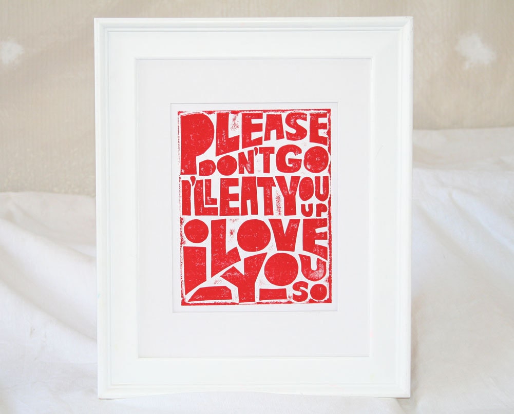 16x20 Where the Wild things Are Typography Poster I'll Eat You Up Raw Art Letterpress Print