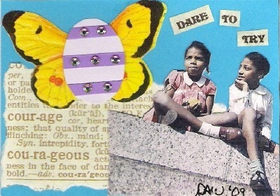 ACEO PRINT - An Egg Dares to Try Flying