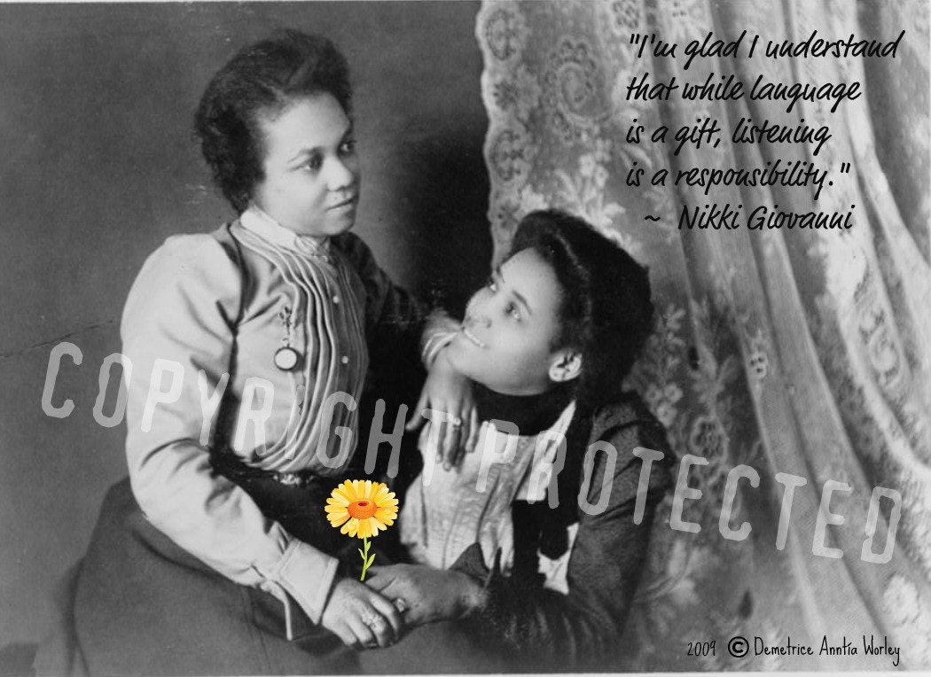 Best Friends Listen, Blank Note Card, 4"x6" -- African American Women Best Friends Series, No Time for the Blues(TM)