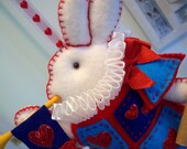 Nursery Mobile - White Rabbit in court - blue