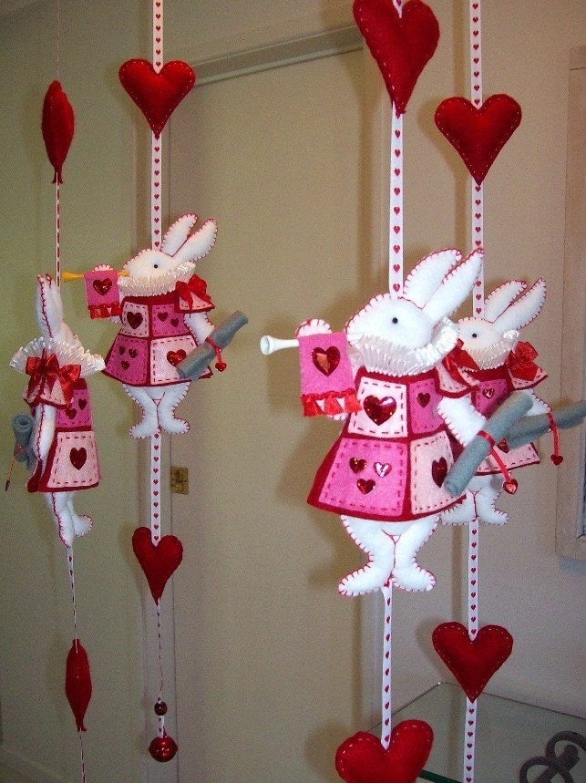 Nursery Mobile - White Rabbit in court - pink