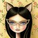 Library Masquerade print on premium matte - Kitty cat bandit art, pop surrealism by Marisol Spoon