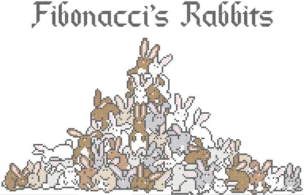 Fibonacci's Rabbits Counted Cross Stitch Pattern PDF