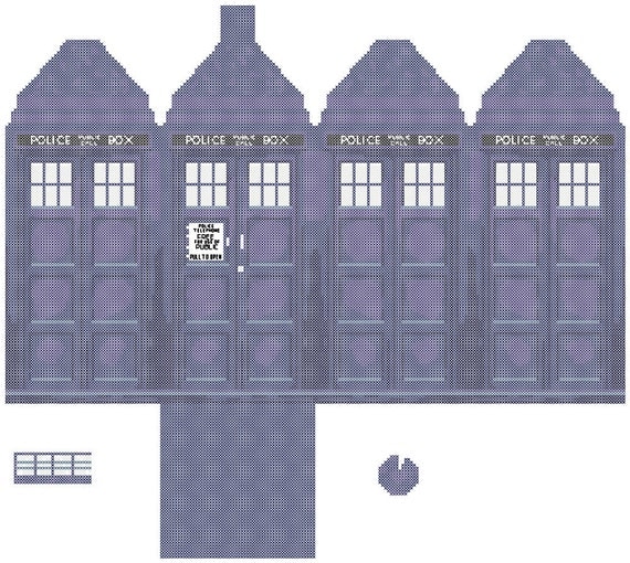 Tardis in 3D Cross Stitch/Plush Pattern PDF