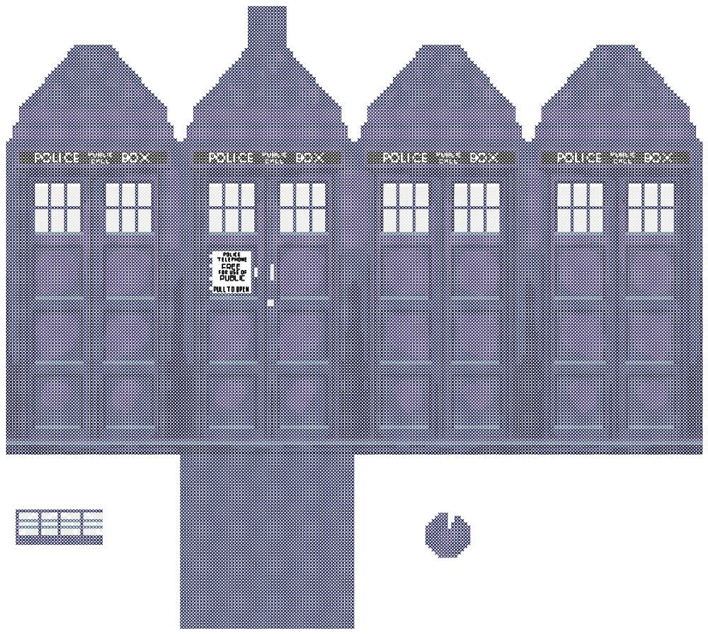 Tardis in 3D Cross Stitch/Plush Pattern PDF