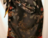 black silk brocade skirt