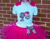 Pink Barbie Damask Tutu Set. includes 5 Pieces. Custom made.