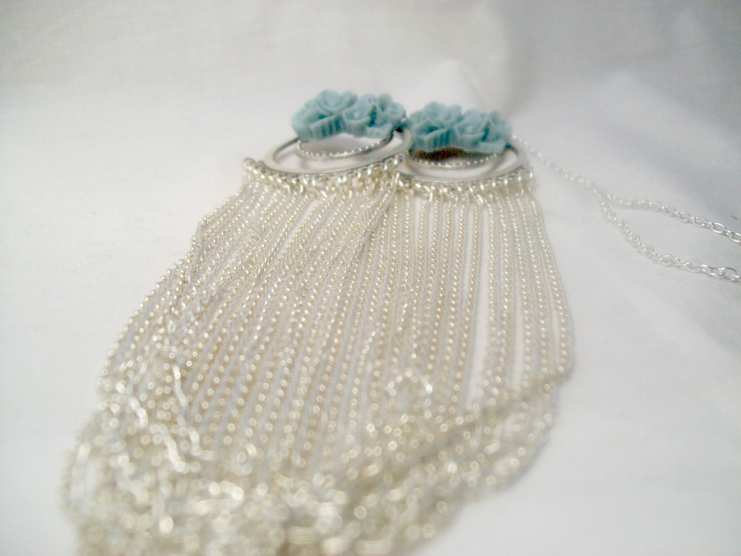 Silver Waterfall Chain Necklace