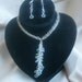 Various Shades of Blue swaorvski Waterfall Necklace and Earrings Set