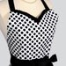 Sweetheart Retro Apron / Cute Retro Womens Apron in Black and White Michael Miller Ta dots Super Cute