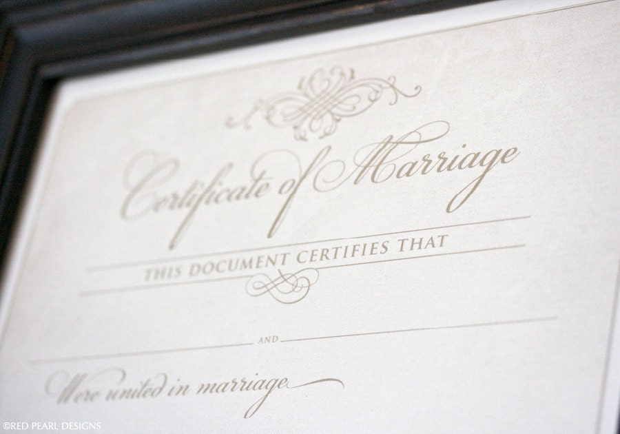 Printable Marriage Certificate