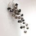 Night Out Earrings, Gold Black Sterling Silver Cluster Earrings, Pyrite Spinel Gemstone Dangle Earrings, aubepine