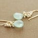 Seafoam Chalcedony Seed Pearl Earrings, Handmade Gold Dangle Earrings with Pearl Clusters, aubepine