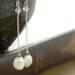 Dangly Pearl Earrings Sterling Silver Topaz Handmade, June Birthstone Earrings, aubepine