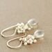 Citrine Seed Pearl Dangle Earrings 14k Gold Fill, Wire Wrapped Gemstone Earrings, aubepine
