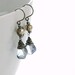 Sterling Silver Earrings Blue Quartz Pyrite, Gemstone Dangle Earrings, aubepine