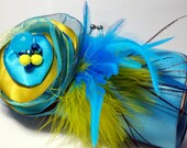Maid of Honor Gift -  Bridesmaid Clutch - Maid of Honor Gift - Custom Maid of Honor Gift - Custom Clutch - Turquoise and Yellow
