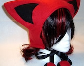 Red\/Black Kitty Ear Hat