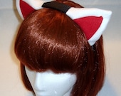 White/Red Kitty/Kitsune Ear Headband
