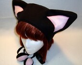 Black/Pink Kitty Ear Hat