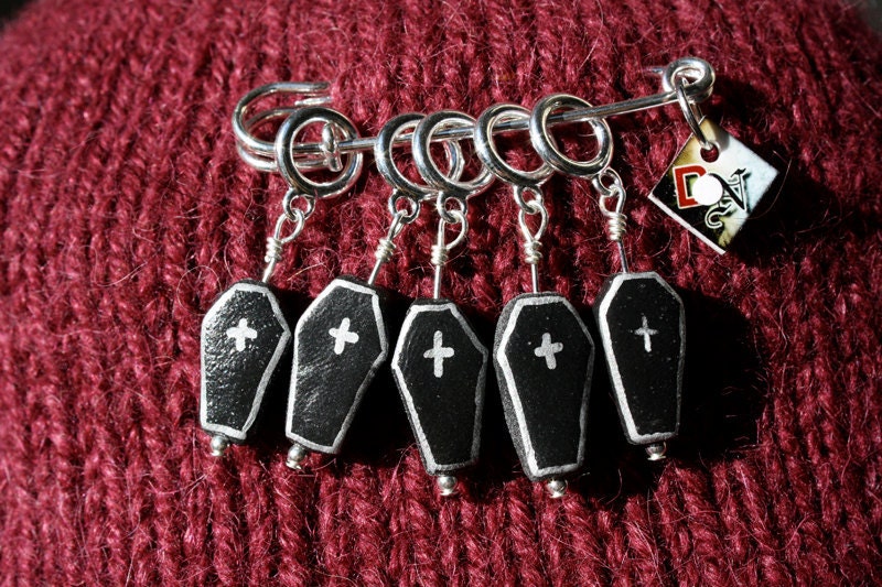 Coffin Stitch Markers (Set of 5)