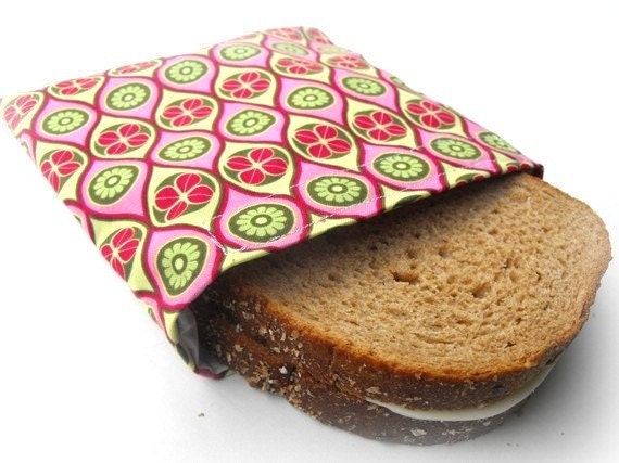 Reusable Sandwich Bag -- Retro Watermelon