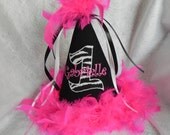 Zebra Birthday Girl Hat Black and Pink
