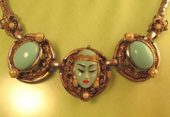 Selro Selini Turquoise Asian Princess Necklace Vintage
