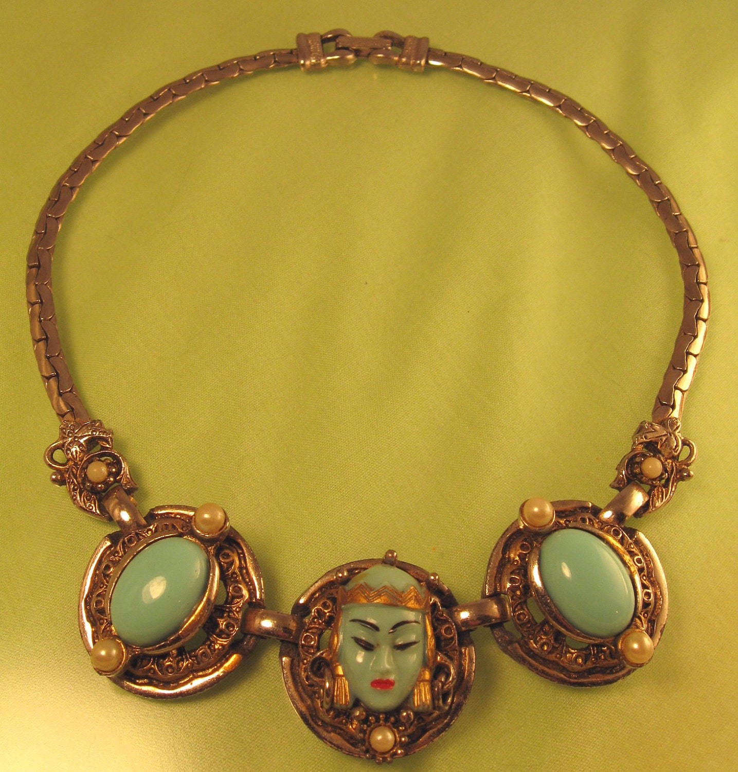 Selro Selini Turquoise Asian Princess Necklace Vintage