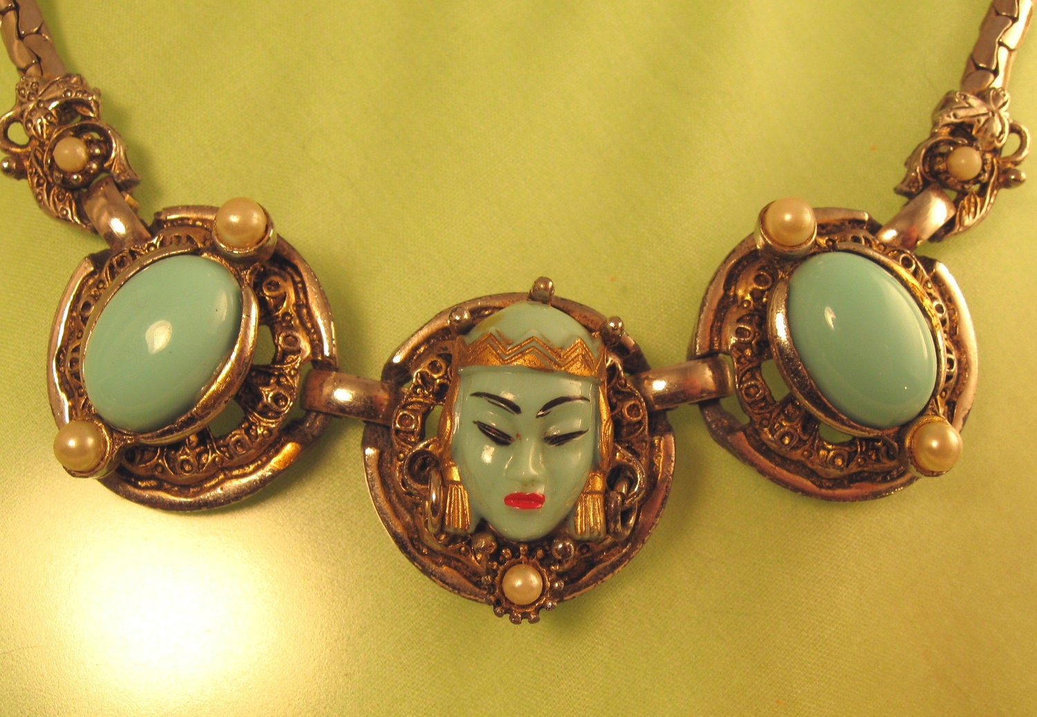 Selro Selini Turquoise Asian Princess Necklace Vintage