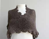Free Shipping Handmade Chocolate Brown Triangle  Midi Shawl scarf collar Capelet Cowl Christmas gift
