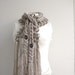 Free SHIPPING Milky Brown Wool  Scarf with Brown Button Mothers Day gift  UNDER 75USD For Her